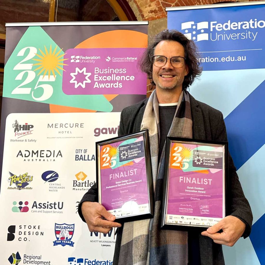 Simon Coutts, Founder and Director of Grantus - 2025 finalist of the Federation University Commerce Ballarat Business Excellence Awards for 2 categories.